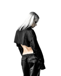 TORN BACK SATIN SHIRT