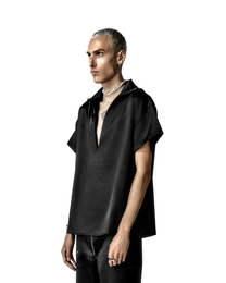 V TYPE SATIN SHIRT